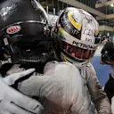 Nico Rosberg (GER) Mercedes AMG F1 and Lewis Hamilton (GBR) Mercedes AMG F1 celebrate in parc ferme at Formula One World Championship, Rd21, Abu Dhabi Grand Prix, Race, Yas Marina Circuit, Abu Dhabi, UAE, Sunday 27 November 2016. © Sutton Images