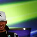 Lewis Hamilton (GBR) Mercedes AMG F1 in the Press Conference at Formula One World Championship, Rd21, Abu Dhabi Grand Prix, Preparations, Yas Marina Circuit, Abu Dhabi, UAE, Thursday 24 November 2016. © Sutton Images