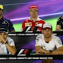 (L to R): Felipe Nasr (BRA) Sauber, Kimi Raikkonen (FIN) Ferrari, Max Verstappen (NED) Red Bull Racing, Felipe Massa (BRA) Williams and Jenson Button (GBR) McLaren in the Press Conference at Formula One World Championship, Rd21, Abu Dhabi Grand Prix, Preparations, Yas Marina Circuit, Abu Dhabi, UAE, Thursday 24 November 2016. © Sutton Images