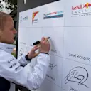 Valtteri Bottas (FIN) Williams signs the autograph wall at Formula One World Championship, Rd1, Australian Grand Prix, Practice, Albert Park, Melbourne, Australia, Friday 18 March 2016. © Sutton Motorsport Images