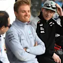 Felipe Massa (BRA) Williams, Nico Rosberg (GER) Mercedes AMG F1, Nico Hulkenberg (GER) Force India F1 and Sergio Perez (MEX) Force India on stage at the fan zone at Formula One World Championship, Rd1, Australian Grand Prix, Qualifying, Albert Park, Melbourne, Australia, Saturday 19 March 2016. © Sutton Motorsport Images
