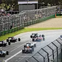Sebastian Vettel (GER) Ferrari SF16-H leads at the start of the race at Formula One World Championship, Rd1, Australian Grand Prix, Race, Albert Park, Melbourne, Australia, Sunday 20 March 2016. © Sutton Motorsport Images