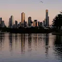 The Melbourne skyline at sunrise at Formula One World Championship, Rd1, Australian Grand Prix, Race, Albert Park, Melbourne, Australia, Sunday 20 March 2016. © Sutton Motorsport Images