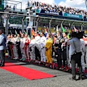 Drivers observe the National Anthem on the grid at Formula One World Championship, Rd1, Australian Grand Prix, Race, Albert Park, Melbourne, Australia, Sunday 20 March 2016. © Sutton Motorsport Images