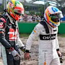 Fernando Alonso (ESP) McLaren and Esteban Gutierrez (MEX) Haas F1 crashed out of the race at Formula One World Championship, Rd1, Australian Grand Prix, Race, Albert Park, Melbourne, Australia, Sunday 20 March 2016. © Sutton Motorsport Images