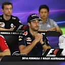 Sebastian Vettel (GER) Ferrari, Jolyon Palmer (GBR) Renault Sport F1 Team, Daniel Ricciardo (AUS) Red Bull Racing Rio Haryanto (IDN) Manor Racing and Lewis Hamilton (GBR) Mercedes AMG F1 in the press conference at Formula One World Championship, Rd1, Australian Grand Prix, Preparations, Albert Park, Melbourne, Australia, Thursday 17 March 2016. © Sutton Motorsport Images