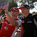 Max Verstappen (NDL) Scuderia Toro Rosso poses fro a selfie with a fan at Formula One World Championship, Rd1, Australian Grand Prix, Preparations, Albert Park, Melbourne, Australia, Thursday 17 March 2016. © Sutton Motorsport Images