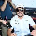 Fernando Alonso (ESP) McLaren signs autographs for the fans at Formula One World Championship, Rd1, Australian Grand Prix, Preparations, Albert Park, Melbourne, Australia, Thursday 17 March 2016. © 2014