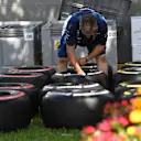 Williams mechanic with Pirelli tyres at Formula One World Championship, Rd1, Australian Grand Prix, Preparations, Albert Park, Melbourne, Australia, Wednesday 16 March 2016. © Sutton Motorsport Images