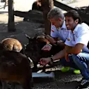 Marcus Ericsson (SWE) Sauber and Felipe Nasr (BRA) Sauber visit Melbourne Zoo and feed Kangaroos at Formula One World Championship, Rd1, Australian Grand Prix, Preparations, Albert Park, Melbourne, Australia, Wednesday 16 March 2016. © Sutton Motorsport Images