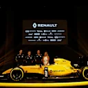 Cyril Abiteboul (FRA) Renault Sport F1 Managing Director, Kevin Magnussen (DEN) Renault Sport F1 Team and Jolyon Palmer (GBR) Renault Sport F1 Team at the Renault Sport F1 Team Definitive Livery Launch at Formula One World Championship, Rd1, Australian Grand Prix, Preparations, Albert Park, Melbourne, Australia, Wednesday 16 March 2016. © Sutton Motorsport Images