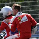 Sebastian Vettel (GER) Ferrari span out in FP2 and hitches a lift on a scooter at Formula One World Championship, Rd9, Austrian Grand Prix, Practice, Spielberg, Austria, Friday 1 July 2016. © Sutton Images