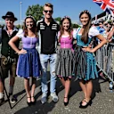 Nico Hulkenberg (GER) Force India F1 with girls at Formula One World Championship, Rd9, Austrian Grand Prix, Practice, Spielberg, Austria, Friday 1 July 2016. © Sutton Images