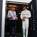 Niki Lauda (AUT) Mercedes AMG F1 Non-Executive Chairman and Lewis Hamilton (GBR) Mercedes AMG F1 at Formula One World Championship, Rd9, Austrian Grand Prix, Qualifying, Spielberg, Austria, Saturday 2 July 2016. © Sutton Images