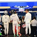 Valtteri Bottas (FIN) Williams, Nico Rosberg (GER) Mercedes AMG F1 and Jenson Button (GBR) McLaren in parc ferme at Formula One World Championship, Rd9, Austrian Grand Prix, Qualifying, Spielberg, Austria, Saturday 2 July 2016. © Sutton Images
