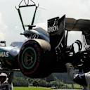 The crashed car of Nico Rosberg (GER) Mercedes-Benz F1 W07 Hybrid is recovered in FP3 at Formula One World Championship, Rd9, Austrian Grand Prix, Qualifying, Spielberg, Austria, Saturday 2 July 2016. © Sutton Images