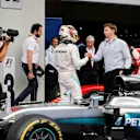 Race winner Lewis Hamilton (GBR) Mercedes AMG F1 and James Vowles (GBR) Mercedes AMG F1 Chief Strategist celebrate in parc ferme at Formula One World Championship, Rd9, Austrian Grand Prix, Race, Spielberg, Austria, Sunday 3 July 2016. © Sutton Images