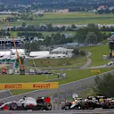 Romain Grosjean (FRA) Haas VF-16 at the start of te race at Formula One World Championship, Rd9, Austrian Grand Prix, Race, Spielberg, Austria, Sunday 3 July 2016. © Sutton Images