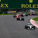 Lewis Hamilton (GBR) Mercedes-Benz F1 W07 Hybrid leads Jenson Button (GBR) McLaren MP4-31 Andy Stevenson (GBR) Force India F1 Team Manag at the start of the race at Formula One World Championship, Rd9, Austrian Grand Prix, Race, Spielberg, Austria, Sunday 3 July 2016. © Sutton Images