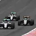 Nico Rosberg (GER) Mercedes-Benz F1 W07 Hybrid leads Nico Hulkenberg (GER) Force India VJM09 and Lewis Hamilton (GBR) Mercedes-Benz F1 W07 Hybrid at Formula One World Championship, Rd9, Austrian Grand Prix, Race, Spielberg, Austria, Sunday 3 July 2016. © Sutton Images
