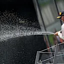 Lewis Hamilton (GBR) Mercedes-Benz F1 W07 Hybrid celebrates on the podium with the champagne at Formula One World Championship, Rd9, Austrian Grand Prix, Race, Spielberg, Austria, Sunday 3 July 2016. © Sutton Images