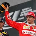 Kimi Raikkonen (FIN) Ferrari celebrates on the podium at Formula One World Championship, Rd9, Austrian Grand Prix, Race, Spielberg, Austria, Sunday 3 July 2016. © Sutton Images