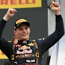 Max Verstappen (NED) Red Bull Racing celebrates on the podium at Formula One World Championship, Rd9, Austrian Grand Prix, Race, Spielberg, Austria, Sunday 3 July 2016. © Sutton Images