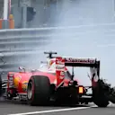Sebastian Vettel (GER) Ferrari SF16-H crashes out of the race with a blown rear tyre at Formula One World Championship, Rd9, Austrian Grand Prix, Race, Spielberg, Austria, Sunday 3 July 2016. © Sutton Images