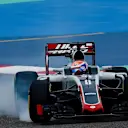 Romain Grosjean (FRA) Haas VF-16 locks up at Formula One World Championship, Rd2, Bahrain Grand Prix Practice, Bahrain International Circuit, Sakhir, Bahrain, Friday 1 April 2016. © Sutton Motorsport Images