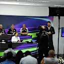 (L to R): Franz Tost (AUT) Scuderia Toro Rosso Team Principal, Dave Ryan (GBR) Manor Racing Racing Director, Robert Fearnley (GBR) Force India F1 Team Deputy Team Principal and Claire Williams (GBR) Williams Deputy Team Principal in the Press Conference at Formula One World Championship, Rd2, Bahrain Grand Prix Practice, Bahrain International Circuit, Sakhir, Bahrain, Friday 1 April 2016. © Sutton Motorsport Images