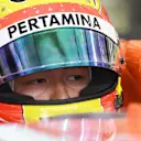 Rio Haryanto (IDN) Manor Racing MRT05 at Formula One World Championship, Rd2, Bahrain Grand Prix Practice, Bahrain International Circuit, Sakhir, Bahrain, Friday 1 April 2016. © Sutton Motorsport Images