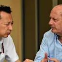 Yusuke Hasegawa (JPN) Head of Honda Motorsport and Ron Dennis (GBR) McLaren Executive Chairman at Formula One World Championship, Rd2, Bahrain Grand Prix Practice, Bahrain International Circuit, Sakhir, Bahrain, Friday 1 April 2016. © Sutton Motorsport Images