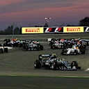 Nico Rosberg (GER) Mercedes-Benz F1 W07 Hybrid leads at the start of the race at Formula One World Championship, Rd2, Bahrain Grand Prix Race, Bahrain International Circuit, Sakhir, Bahrain, Sunday 3 April 2016. © Sutton Motorsport Images