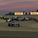 Nico Rosberg (GER) Mercedes-Benz F1 W07 Hybrid leads at the start of the race at Formula One World Championship, Rd2, Bahrain Grand Prix Race, Bahrain International Circuit, Sakhir, Bahrain, Sunday 3 April 2016. © Sutton Motorsport Images