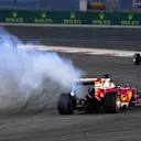 Sebastian Vettel (GER) Ferrari SF16-H suffers engine failure on the parade lap at Formula One World Championship, Rd2, Bahrain Grand Prix Race, Bahrain International Circuit, Sakhir, Bahrain, Sunday 3 April 2016. © Sutton Motorsport Images