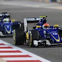 Felipe Nasr (BRA) Sauber C35 leads Marcus Ericsson (SWE) Sauber C35 at Formula One World Championship, Rd2, Bahrain Grand Prix Race, Bahrain International Circuit, Sakhir, Bahrain, Sunday 3 April 2016. © Sutton Motorsport Images