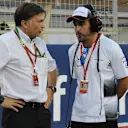 Fernando Alonso (ESP) McLaren and Jost Capito (GER) McLaren on the grid at Formula One World Championship, Rd2, Bahrain Grand Prix Race, Bahrain International Circuit, Sakhir, Bahrain, Sunday 3 April 2016. © Sutton Motorsport Images