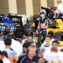 Romain Grosjean (FRA) Haas VF-16 in parc ferme at Formula One World Championship, Rd2, Bahrain Grand Prix Race, Bahrain International Circuit, Sakhir, Bahrain, Sunday 3 April 2016. © Sutton Motorsport Images