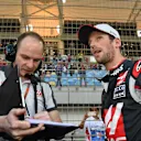 Romain Grosjean (FRA) Haas F1 on the grid at Formula One World Championship, Rd2, Bahrain Grand Prix Race, Bahrain International Circuit, Sakhir, Bahrain, Sunday 3 April 2016. © Sutton Motorsport Images