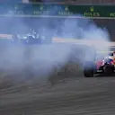 Sebastian Vettel (GER) Ferrari SF16-H suffers engine failure on the parade lap at Formula One World Championship, Rd2, Bahrain Grand Prix Race, Bahrain International Circuit, Sakhir, Bahrain, Sunday 3 April 2016. © Sutton Motorsport Images