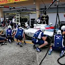 Williams FW38 practice pitstop at Formula One World Championship, Rd2, Bahrain Grand Prix Preparations, Bahrain International Circuit, Sakhir, Bahrain, Thursday 31 March 2016. © Sutton Motorsport Images