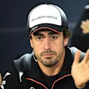 Fernando Alonso (ESP) McLaren in the Press Conference at Formula One World Championship, Rd2, Bahrain Grand Prix Preparations, Bahrain International Circuit, Sakhir, Bahrain, Thursday 31 March 2016. © Sutton Motorsport Images