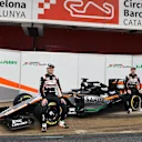 Sergio Perez (MEX) Force India and Nico Hulkenberg (GER) Force India F1 with the Force India VJM09 at Formula One Testing, Day One, Barcelona, Spain, Monday 22 February 2016. © Sutton Motorsport Images