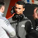 Ron Meadows (GBR) Mercedes AMG F1 Team Manager, Pascal Wehrlein (GER) Manor Racing and Paddy Lowe (GBR) Mercedes AMG F1 Executive Director (Technical) at Formula One Testing, Day Three, Barcelona, Spain, Wednesday 24 February 2016. © Sutton Motorsport Images