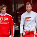 Sebastian Vettel (GER) Ferrari with his trainer Antti Kontsas (FIN) at Formula One Testing, Day One, Barcelona, Spain, 17 May 2016. © Sutton Images
