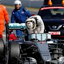 Lewis Hamilton (GBR) Mercedes-Benz F1 W07 Hybrid stops at pit lane exit at Formula One Testing, Day Four, Barcelona, Spain, Friday 4  March 2016. © Sutton Motorsport Images