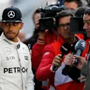 Lewis Hamilton (GBR) Mercedes AMG F1 talks with the media at Formula One Testing, Day Four, Barcelona, Spain, Friday 4  March 2016. © Sutton Motorsport Images