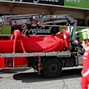 The car of Kimi Raikkonen (FIN) Ferrari SF16-H is recovered to the pits at Formula One Testing, Day One, Barcelona, Spain, Tuesday 1 March 2016. © Sutton Motorsport Images