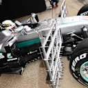 Lewis Hamilton (GBR) Mercedes-Benz F1 W07 Hybrid leaves the garage with aero sensors at Formula One Testing, Day Two, Barcelona, Spain, Wednesday 2 March 2016. © Sutton Motorsport Images