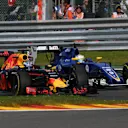 Daniel Ricciardo (AUS) Red Bull Racing RB12 and Marcus Ericsson (SWE) Sauber C35 at Formula One World Championship, Rd13, Belgian Grand Prix, Practice, Spa Francorchamps, Belgium, Friday 26 August 2016. © Sutton Images